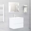 vidaXL Armoire d'évier avec lavabo intégré Blanc Bois d'ingénierie