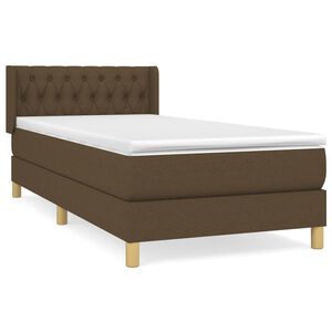 vidaXL Sommier &agrave; lattes de lit avec matelas Marron fonc&eacute; 90x200 cm