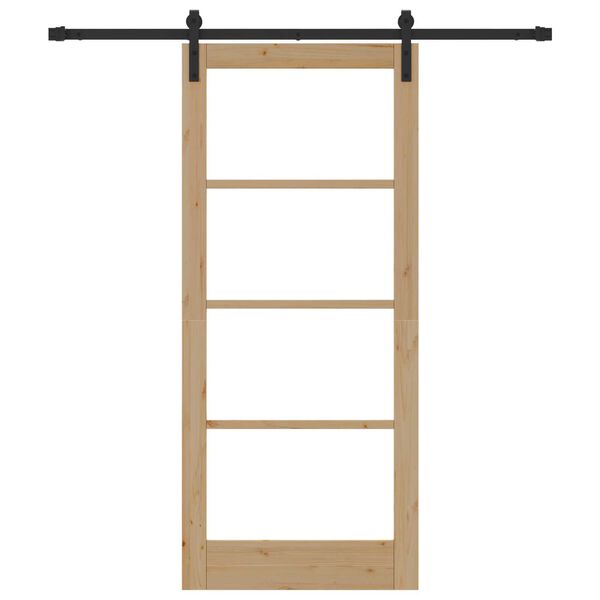 vidaXL Porte coulissante ORKDAL Naturel et Noir 86 x 198,5 cm