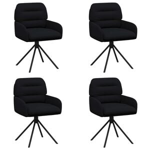 vidaXL Chaises de salle &agrave; manger pivotantes 4 pc Simili cuir Noir