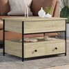 vidaXL Table basse chêne sonoma 70x50x50 cm bois d'ingénierie et métal