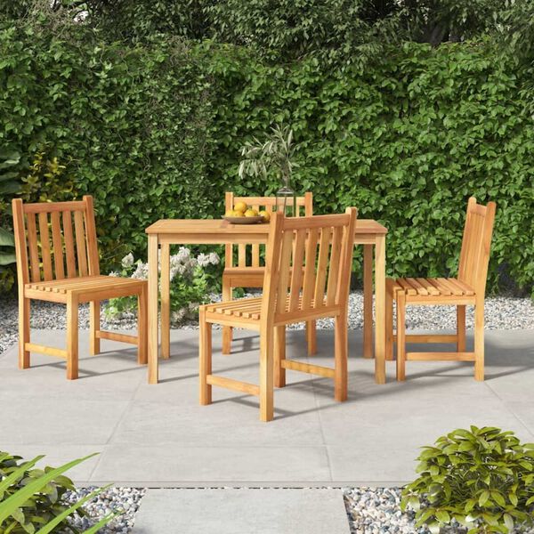 vidaXL Ensemble à manger de jardin 5pcs Bois de teck massif