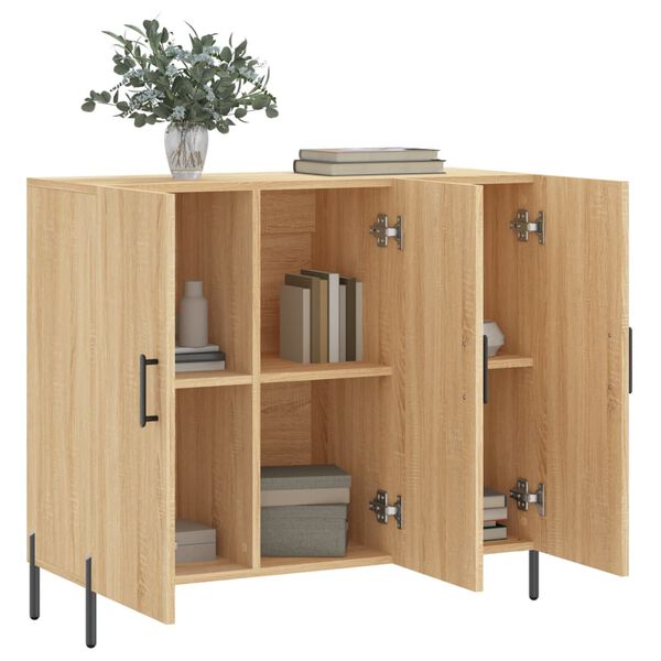 vidaXL Buffet ch&ecirc;ne sonoma 90x34x80 cm bois d'ing&eacute;nierie
