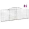 vidaXL Paniers &agrave; gabions arqu&eacute;s 6 pcs 300x30x100/120 cm fer galvanis&eacute;