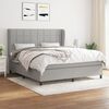 vidaXL Sommier &agrave; lattes de lit avec matelas Gris clair 180x200cm Tissu