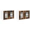 vidaXL Cabinet en verre mural PORTO 2 pc Ch&ecirc;ne fum&eacute; Bois d'ing&eacute;nierie