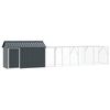 vidaXL Cage pour oiseaux Anthracite 619 x 111 x 142 cm Acier galvanis&eacute;