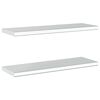 vidaXL &Eacute;tag&egrave;res murales 2 pcs 75x23,5x3 cm argent&eacute; acier inoxydable