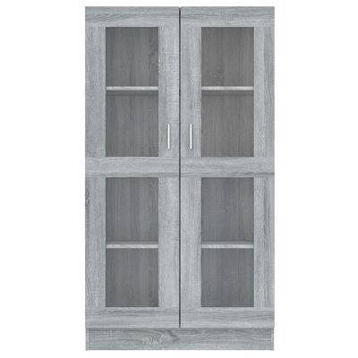 vidaXL Armoire à vitrine Sonoma gris 82,5x30,5x150cm Bois d'ingénierie
