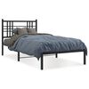 vidaXL Cadre de lit m&eacute;tal sans matelas avec t&ecirc;te de lit noir 90x200 cm