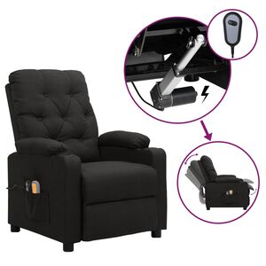 vidaXL Fauteuil &eacute;lectrique de massage Noir Tissu