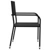 vidaXL Ensemble &agrave; manger de jardin 9 pcs noir r&eacute;sine tress&eacute;e et acier