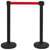 vidaXL Colonne avec bande de barri&egrave;re d'a&eacute;roport Inox Noir
