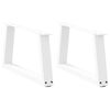 vidaXL Pieds de table basse en forme de V, 2 pi&egrave;ces, blanc, 50 x (30-31,3) cm, acier
