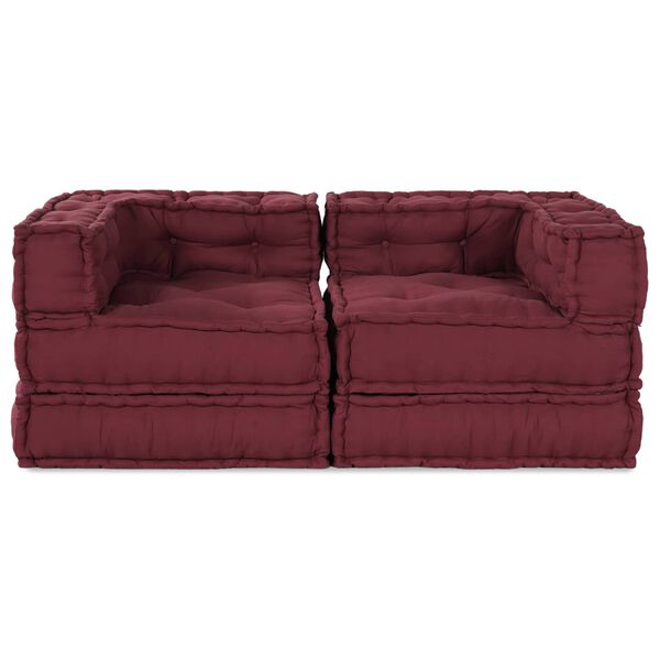 vidaXL Canap&eacute; modulaire 2 pcs Marron 140 x 70 x 56 cm tissu