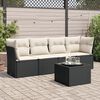 vidaXL Salon de jardin 5 pcs avec coussins noir r&eacute;sine tress&eacute;e