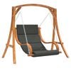 vidaXL Chaise balan&ccedil;oire avec coussin bois d'&eacute;pic&eacute;a avec finition teck