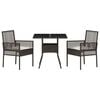 vidaXL Ensemble de salle à manger pour jardin 3 pcs Marron Poly rotin