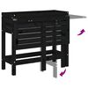vidaXL Jardinière de jardin avec dessus pliable noir bois pin massif