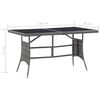 vidaXL Table de jardin Gris 140x80x74 cm R&eacute;sine tress&eacute;e