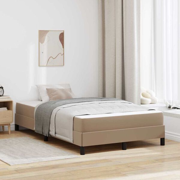 vidaXL Cadre de lit avec matelas Cappuccino 120 x 200 cm tissu