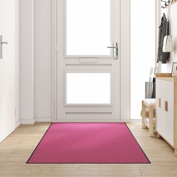 vidaXL Tapis d'entr&eacute;e Autre Rose et Noir 120 x 300 cm Polyamide et PVC