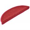 vidaXL Tapis d'escalier 15 pi&egrave;ces 56 x 17 x 3 cm Rouge Demi-rond