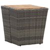 vidaXL Table &agrave; th&eacute; gris 41,5x41,5x43cm r&eacute;sine tress&eacute;e et bois d'acacia