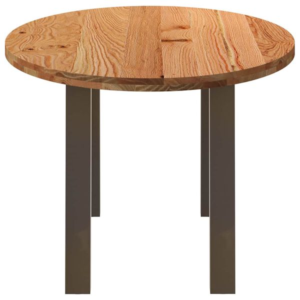 vidaXL Table à manger marron clair bois de chêne massif ovale