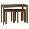 vidaXL Tables gigognes 3 pcs Marron miel Bois de pin massif