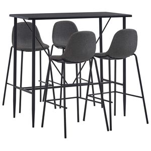 vidaXL Ensemble de bar 5 pcs Tissu Gris fonc&eacute;
