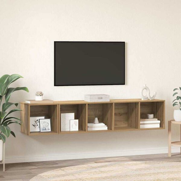 vidaXL Ensemble de meubles TV 2 pcs Ch&ecirc;ne artisanal Bois d'ing&eacute;nierie