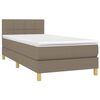 vidaXL Sommier &agrave; lattes de lit avec matelas Taupe 90x190 cm Tissu