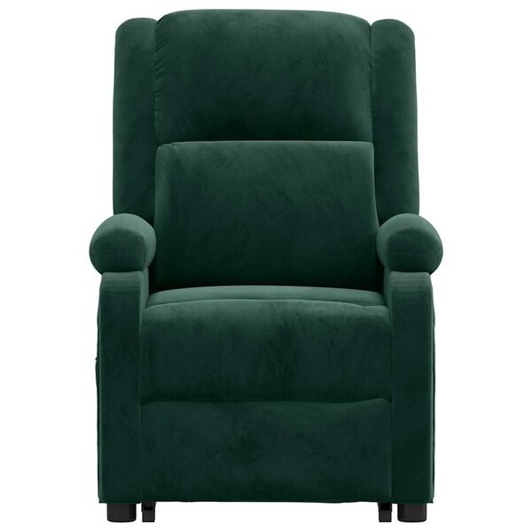 vidaXL Fauteuil de massage Vert fonc&eacute; Velours