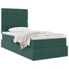 vidaXL Lit avec rangement et matelas Vert fonc&eacute; 100 x 200 cm Velours