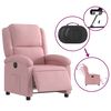 vidaXL Fauteuil inclinable &eacute;lectrique Rose Velours