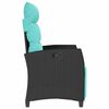 vidaXL Chaise de jardin inclinable avec table d'appoint noir polyrotin