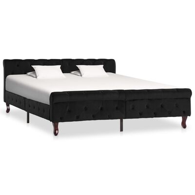 vidaXL Cadre de lit Noir Velours 160 x 200 cm