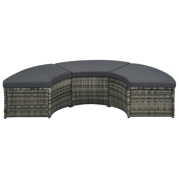 vidaXL Salon de jardin 7 pcs avec coussins R&eacute;sine tress&eacute;e Gris