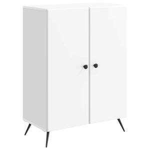 vidaXL Buffet Blanc brillant 66 x 34,5 x 90 cm Bois d'ing&eacute;nierie