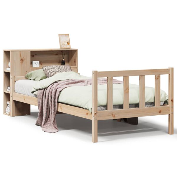 vidaXL Lit biblioth&egrave;que sans matelas 75x190 cm bois de pin massif