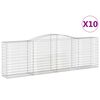 vidaXL Paniers à gabions arqués 10 pcs 400x50x120/140 cm Fer galvanisé
