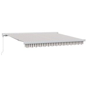 vidaXL Auvent r&eacute;tractable Gris clair et blanc 450 &times; 300 cm