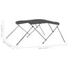vidaXL Auvent bimini à 3 arceaux Anthracite 183x160x137 cm