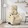 vidaXL Fauteuil inclinable de massage Cr&egrave;me Tissu