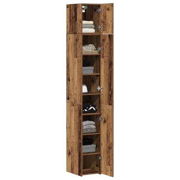 vidaXL Armoire de rangement 3 pcs Bois ancien 30 x 42,5 x 225 cm