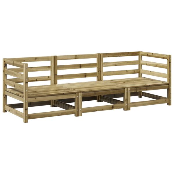 vidaXL Salon de jardin 3 pcs bois de pin impr&eacute;gn&eacute;