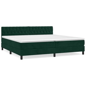 vidaXL Sommier &agrave; lattes de lit et matelas Vert fonc&eacute; 200x200cm Velours