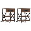 vidaXL Cabinet de chevet 2 pi&egrave;ces Ch&ecirc;ne brun 41 x 31 x 51 cm
