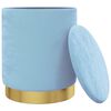 vidaXL Tabouret de rangement rond Bleu clair Velours 31 x 37 cm